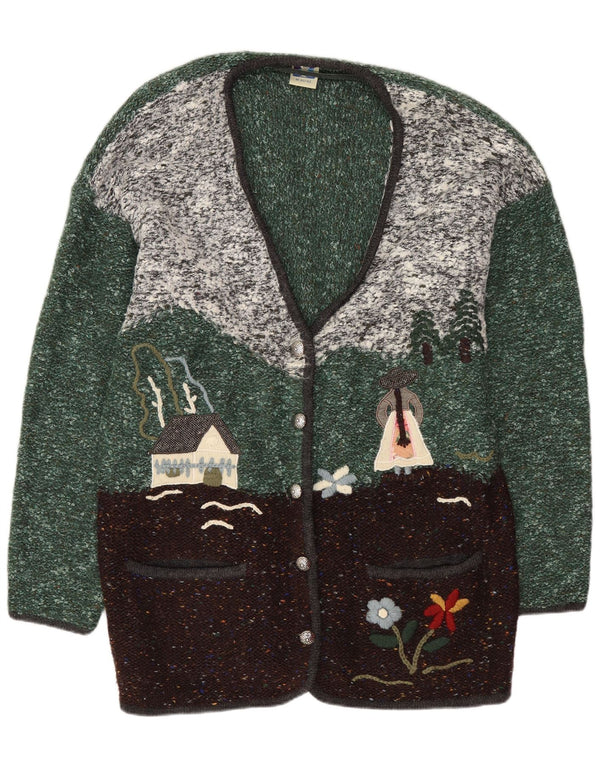 Yessica Pulover cardigan cu paragate supradimensionat pentru femei EU 40/42 verde mediu