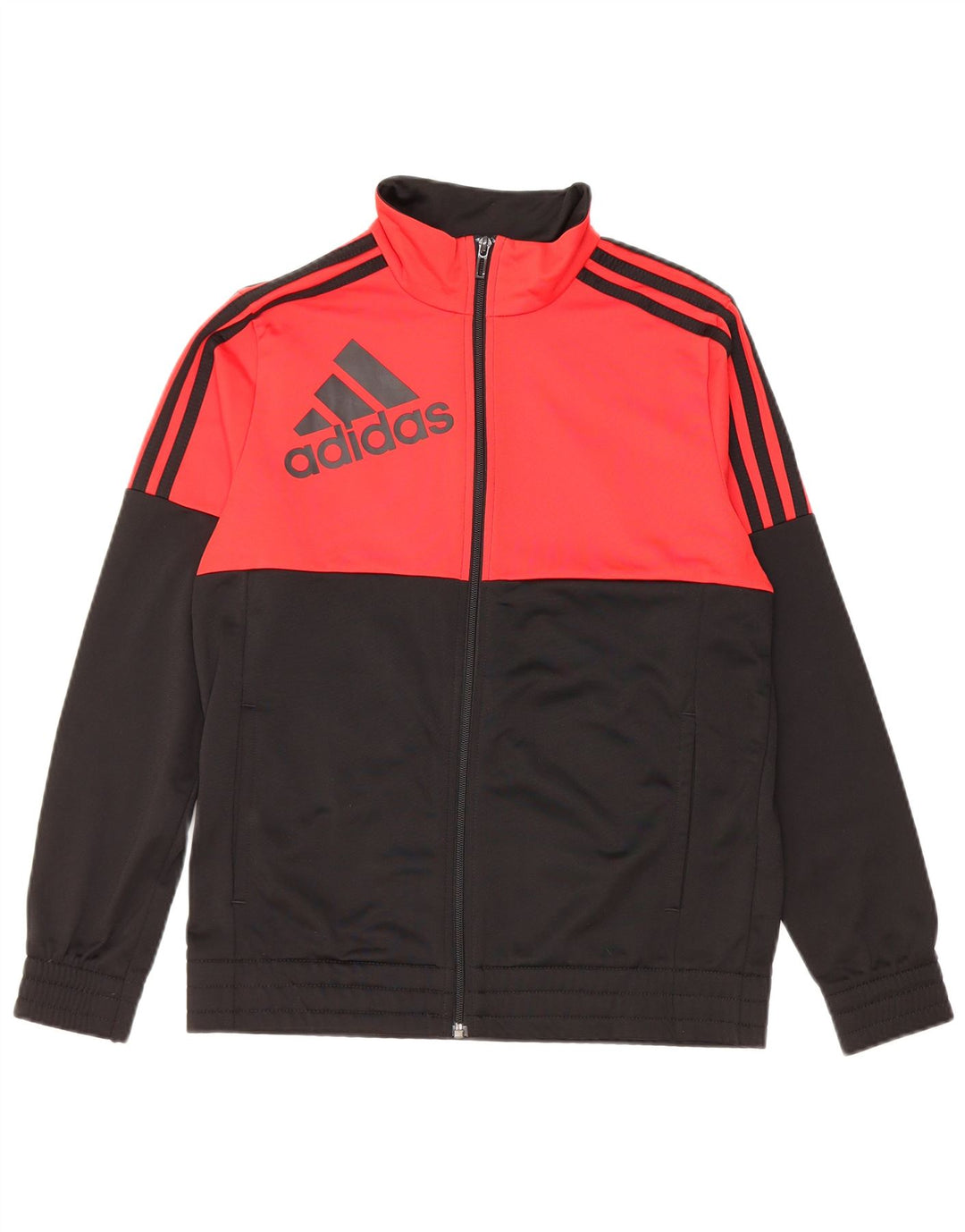 Jachetă de trening grafică ADIDAS pentru băieți 13-14 ani, negru, color block
