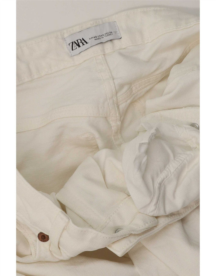 Blugi Drepți Femei Zara EU 40 Medium L30 L27 Alb