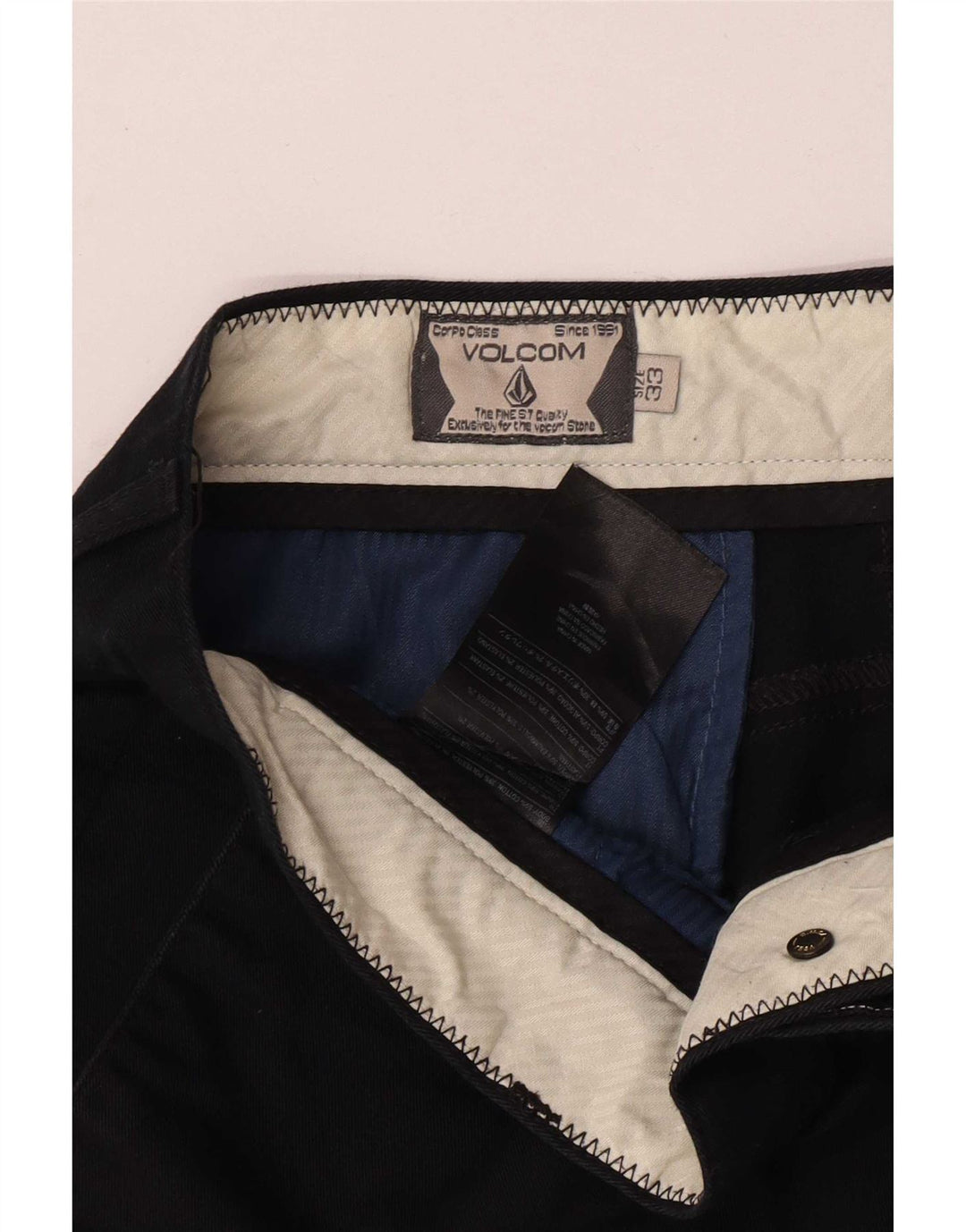 Pantaloni scurți chino pentru bărbați Volcom W33, bumbac mediu negru
