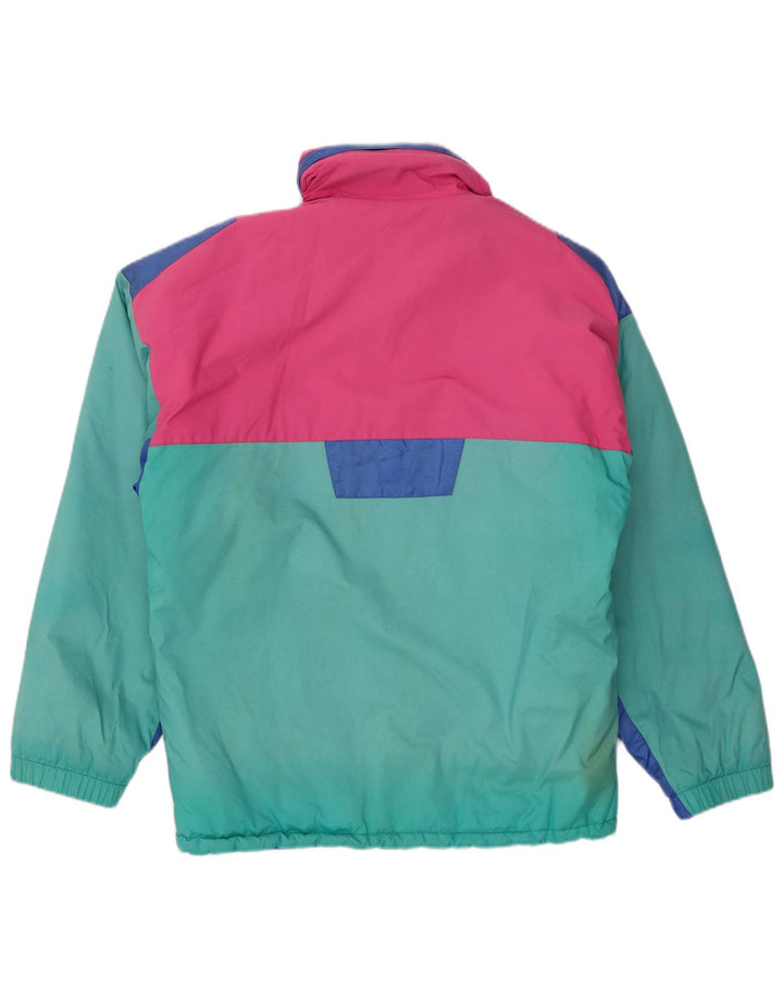 Jachetă de schi cu glugă supradimensionată pentru bărbați Vintage IT 46 Small Green Colorblock