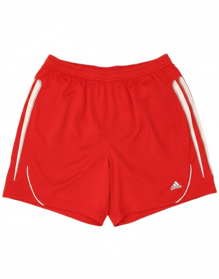 Pantaloni scurți sport pentru bărbați Adidas, poliester roșu mediu