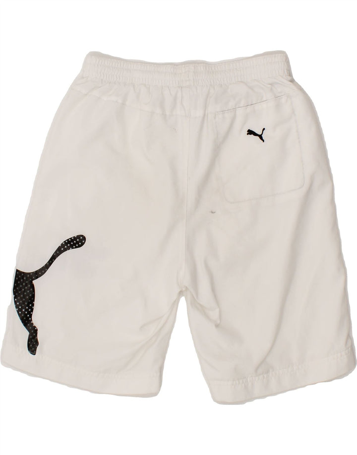 PUMA Boys Graphic Sport Shorts 13-14 Years White Polyester Vintage Puma and Second-Hand Puma from Messina Hembry 