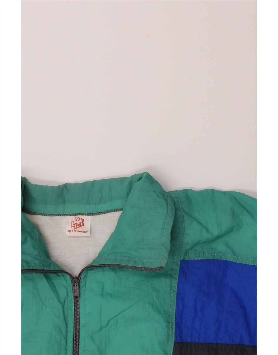 VINTAGE Mens Tracksuit Top Jacket IT 52 Large Grey Colourblock Cotton Vintage Vintage and Second-Hand Vintage from Messina Hembry 