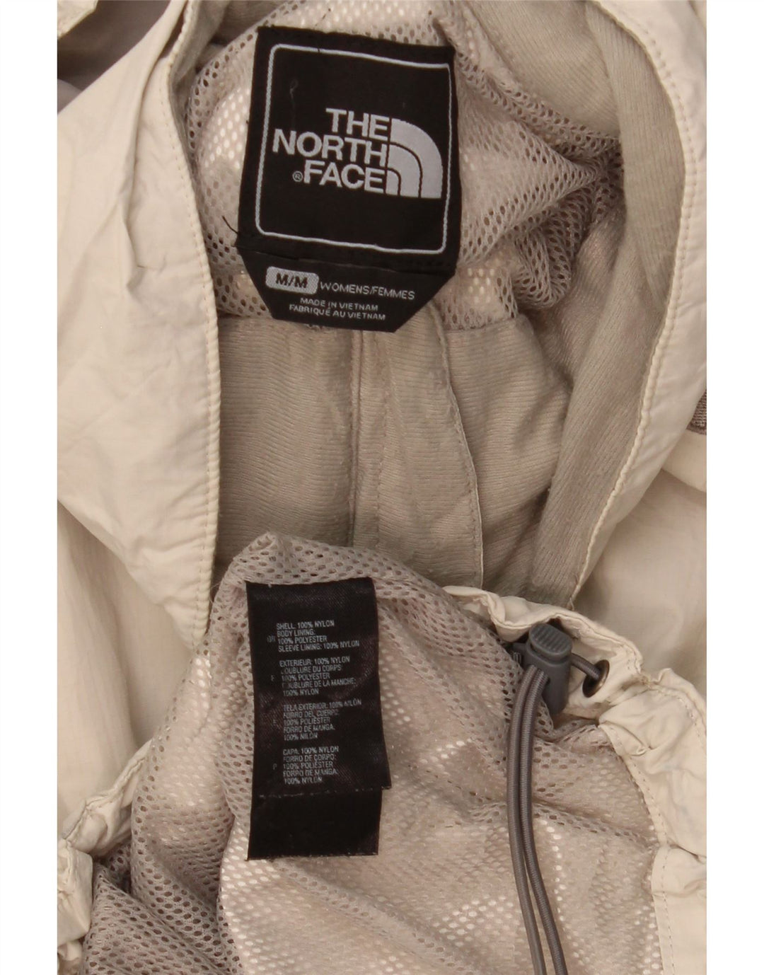 Jachetă de ploaie cu glugă The North Face pentru femei UK 14 Medium din nailon alb