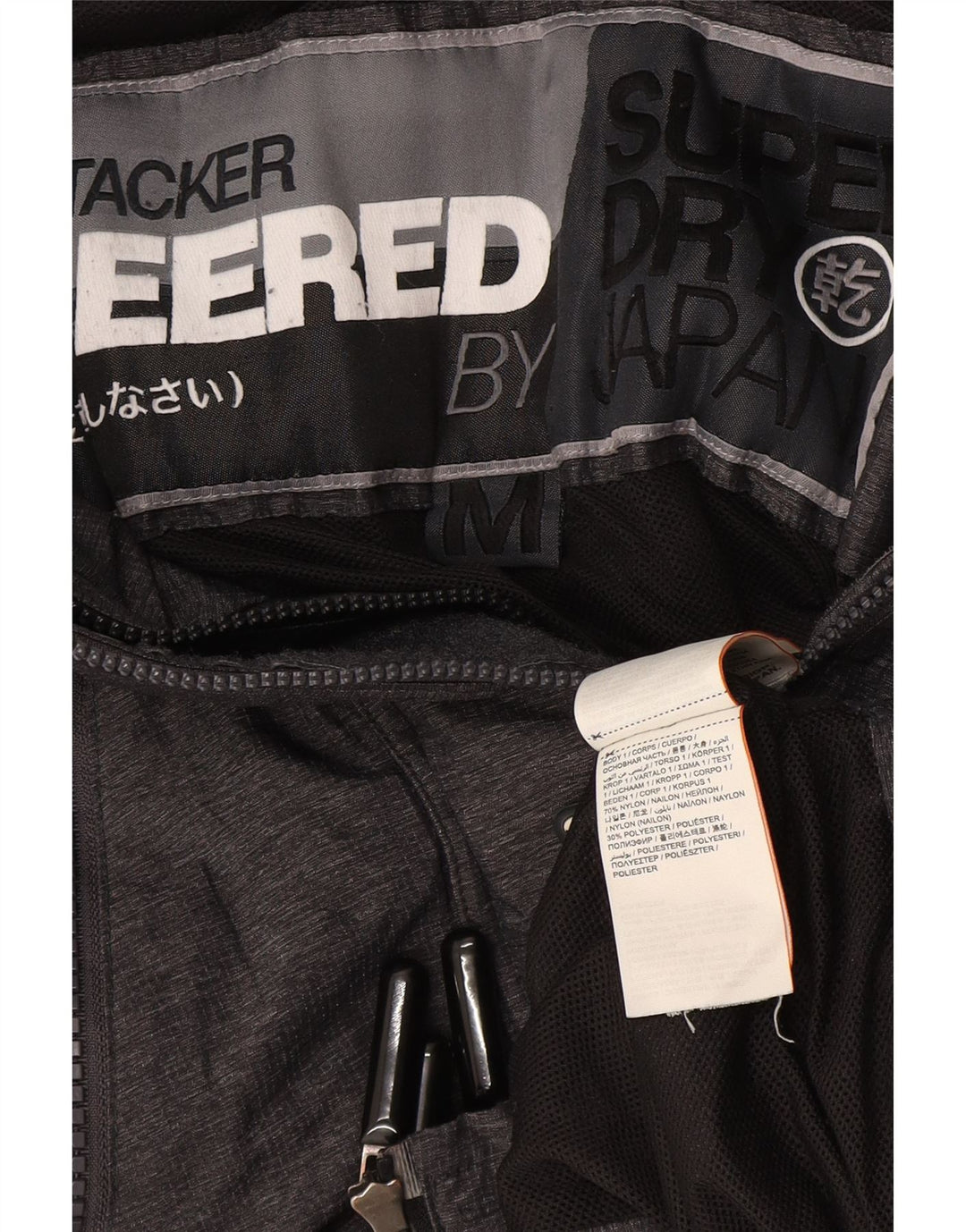 Jachetă de ploaie Superdry pentru femei UK 14, nailon gri mediu