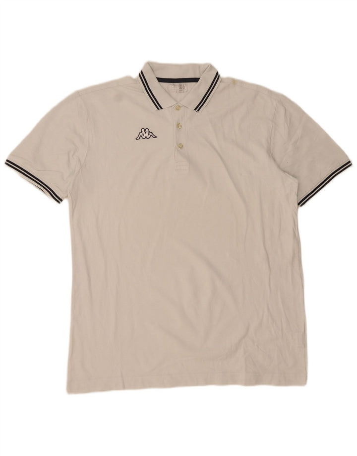 Cămașă polo KAPPA pentru bărbați, bumbac alb 2XL