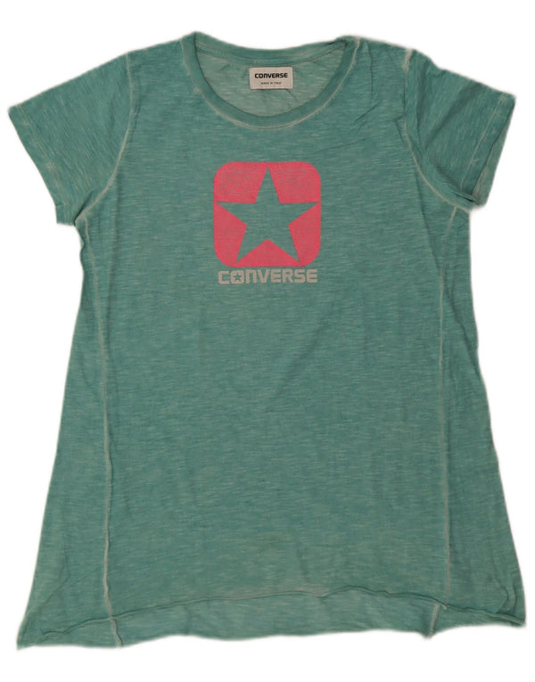 Tricou cu grafică Converse pentru femei, UK 6 XS, bumbac cu pete verzi
