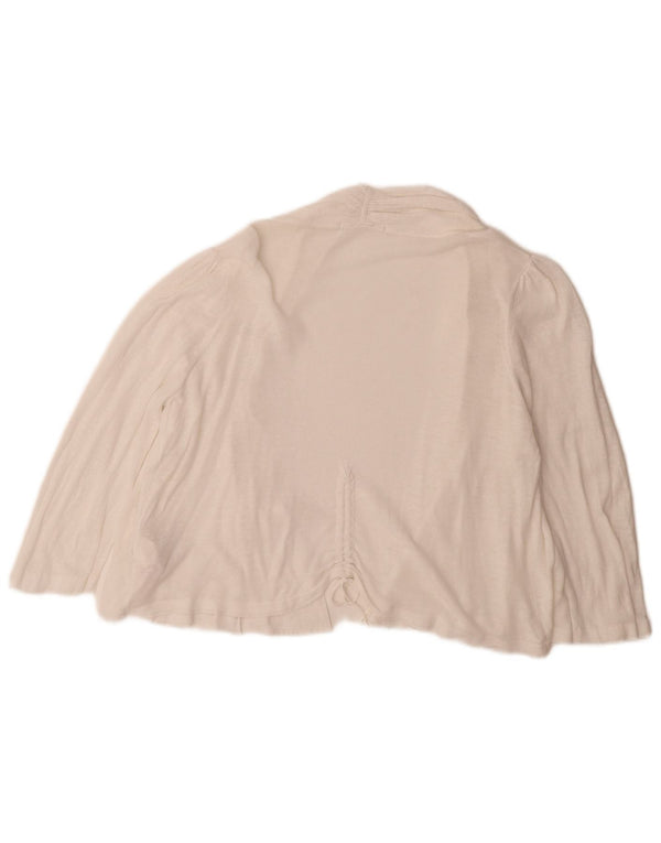 Pulover cardigan deschis pentru femei Marks & Spencer, cu mâneci 3/4, UK 16, mare, alb