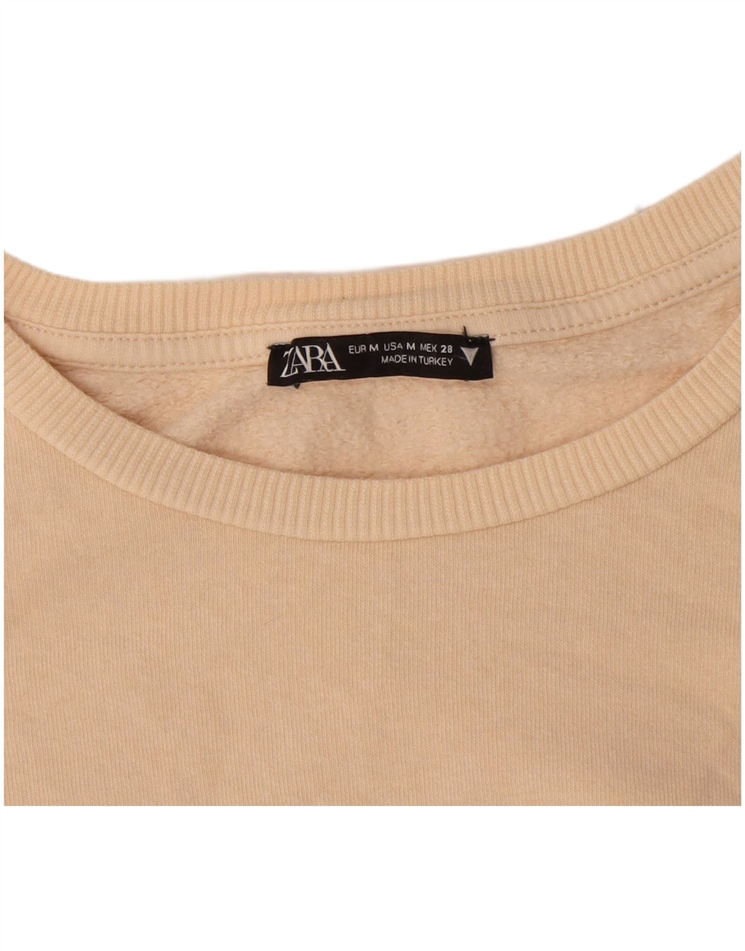Crop Top pentru femei Zara cu mânecă lungă UK 14 Medium Bej