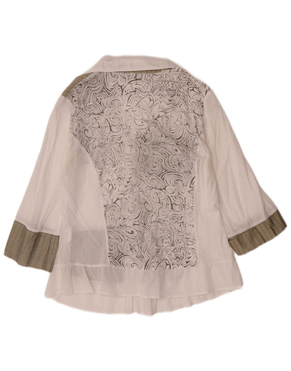 Bluză cămașă pentru femei Borgofiori cu mâneci 3/4 IT 48 XL alb mozaic