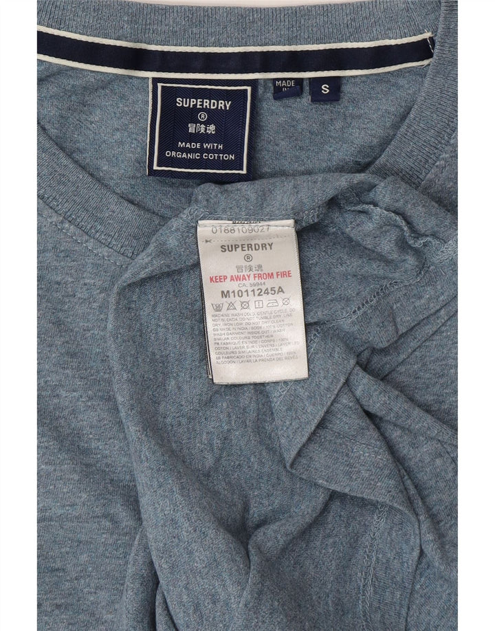 SUPERDRY Mens T-Shirt Top Small Blue Cotton