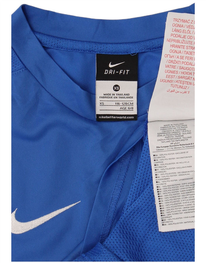 Tricou grafic NIKE Dri Fit pentru băieți Top 6-7 ani XS poliester albastru