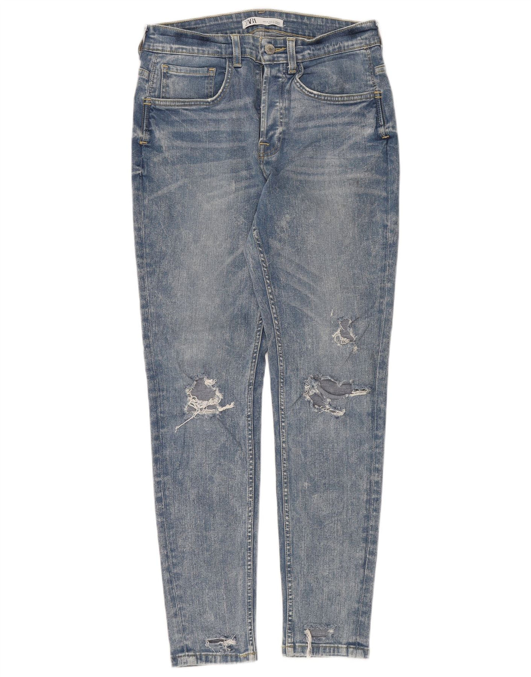 ZARA Womens Distressed Slim Jeans EU 40 Medium W31 L30 Blue