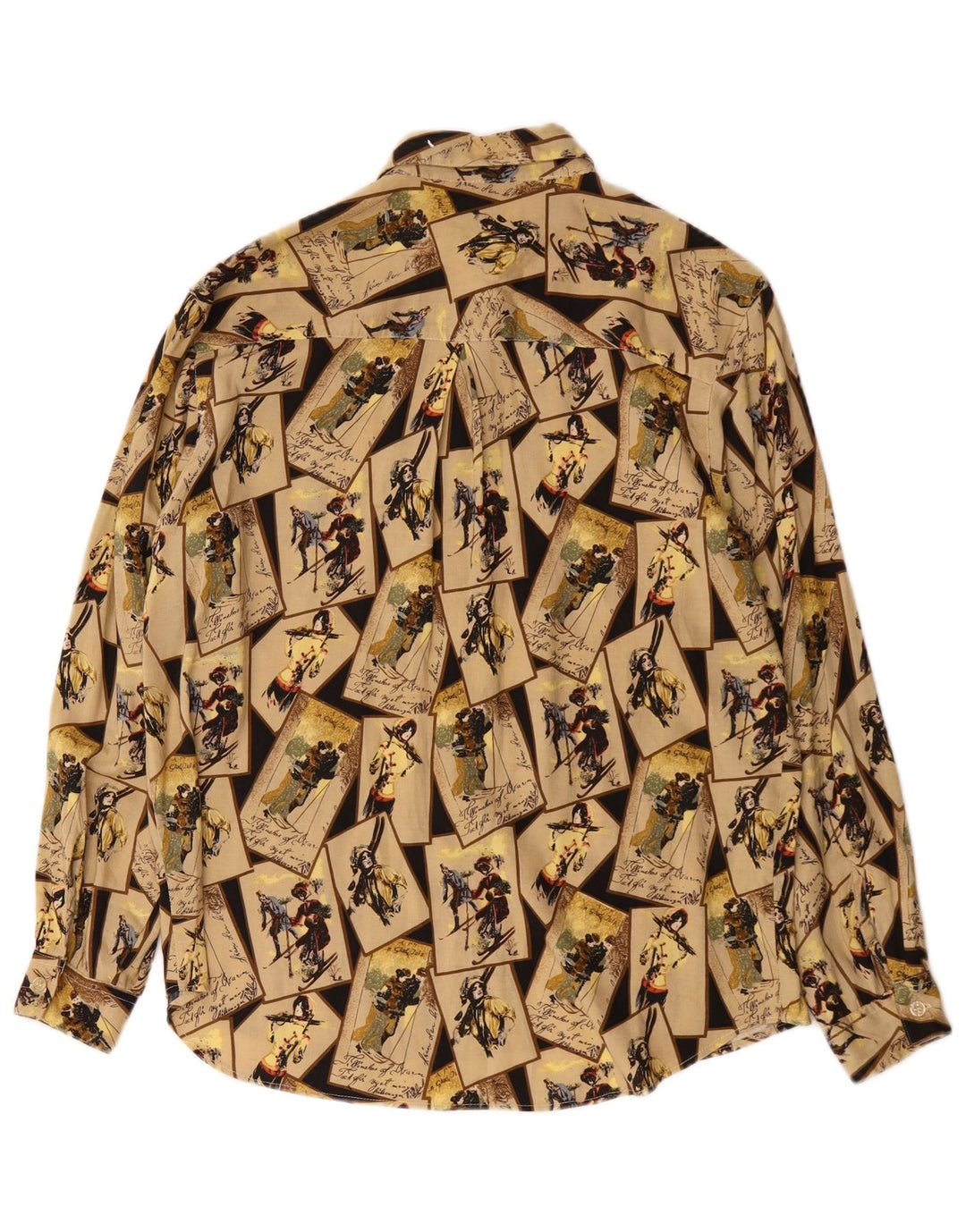 Bluză cămașă cu grafică pentru femei HANAITI UK 14 Medium Bej Patchwork Viscose