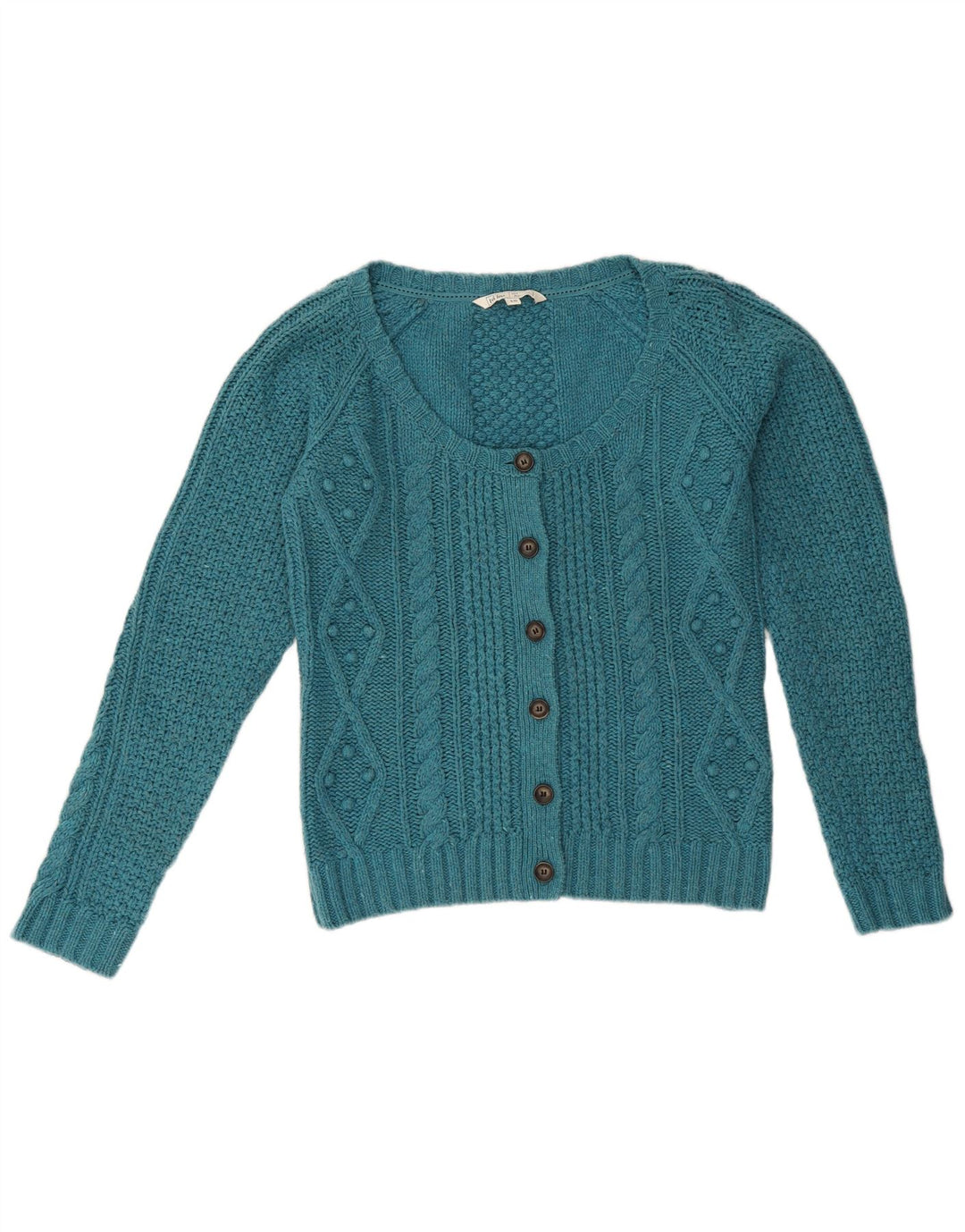 Pulover cardigan supradimensionat pentru femei Fat Face UK 10 Bumbac albastru mic