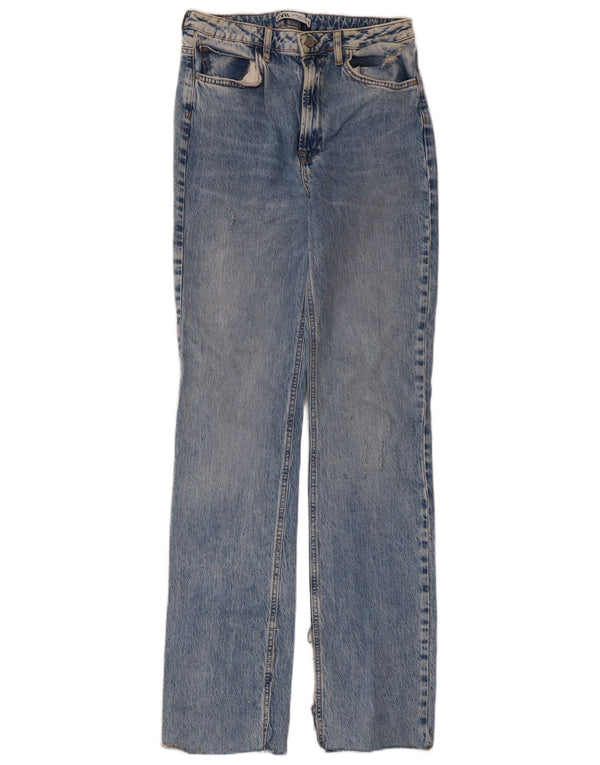 Blugi drepti pentru femei cu talie înaltă Zara EU 40 Medium L30 L33 Albastru