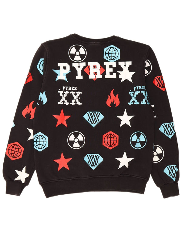 Pulover cu grafic Pyrex pentru băieți 13-14 ani 2XL bumbac negru