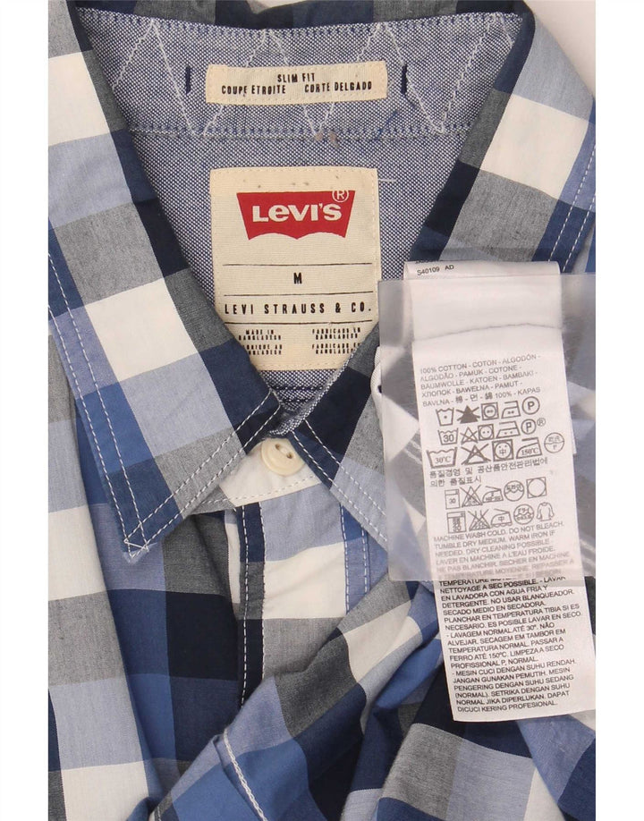 Cămașă Levi's Slim Fit pentru bărbați, din bumbac vichy albastru mediu