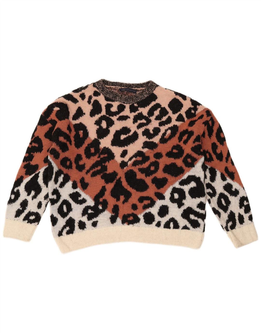 Pulover pentru damă Marks & Spencer crop cu gât barcă UK 14 Medium Multicolor
