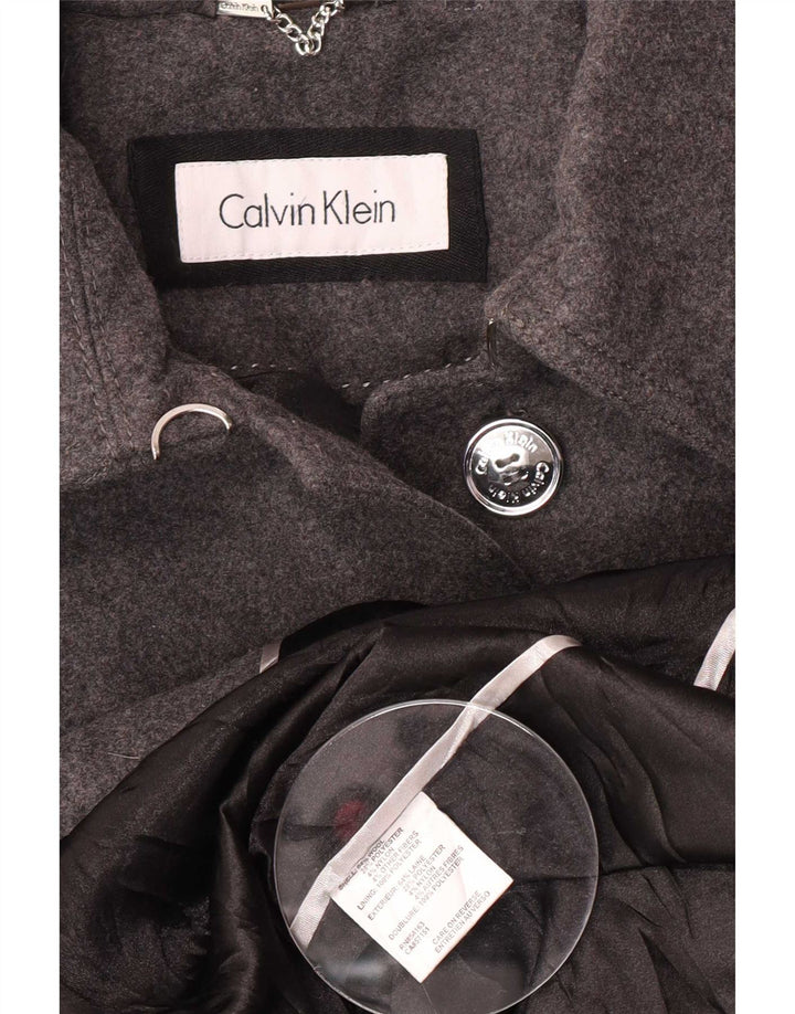 Trench pentru femei Calvin Klein UK 14 Lână gri mediu
