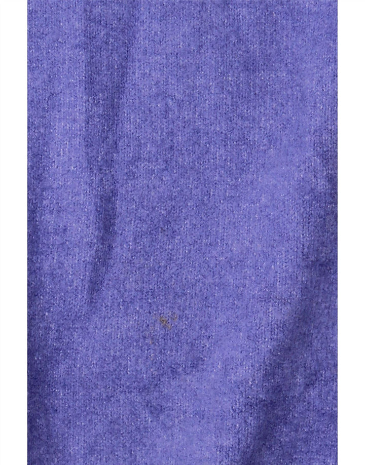 Pulover supradimensionat pentru femei Zara, cu gât rulat, UK 14, albastru mediu acrilic