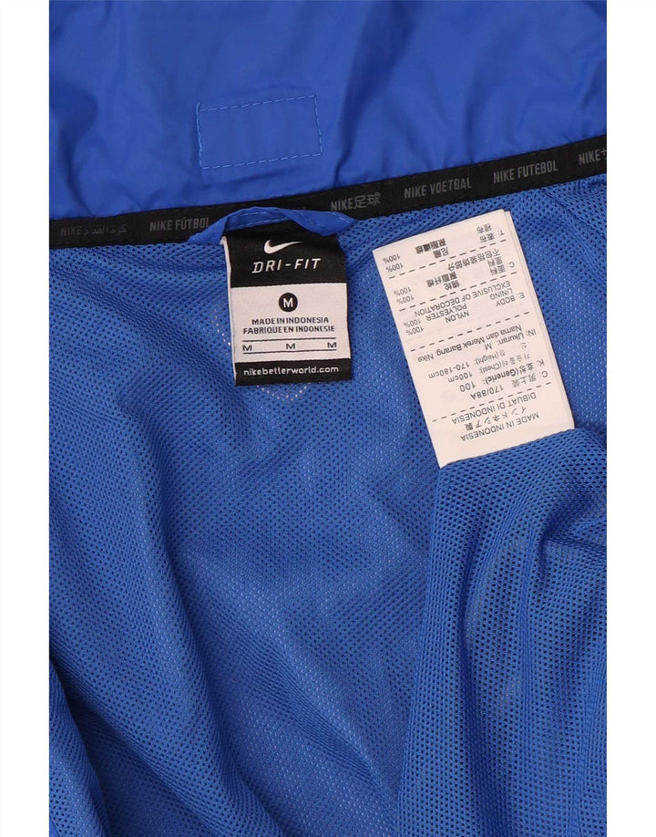 Jachetă de ploaie cu glugă pentru bărbați Nike UK 38, albastru mediu, nailon color bloc