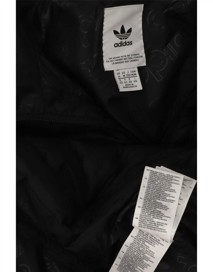 Jachetă căptușită cu glugă Adidas pentru femei UK 14 Poliester mediu negru