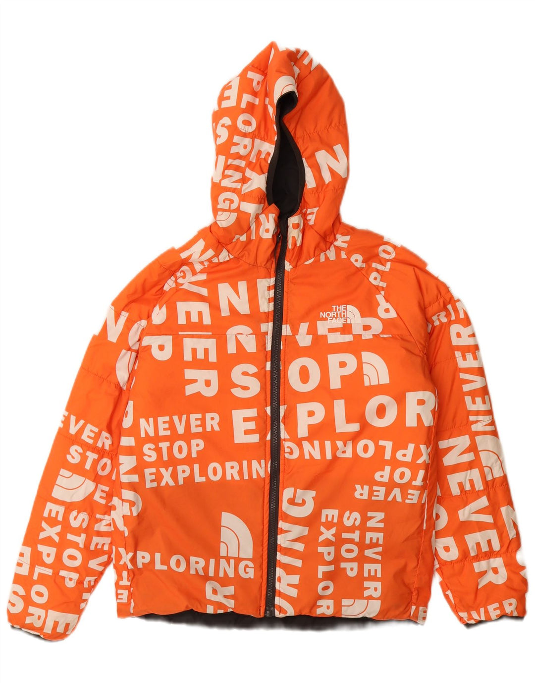Jachetă căptușită reversibilă cu glugă The North Face pentru băieți 9-10 ani mediu negru