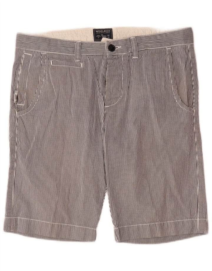 Pantaloni scurți chino pentru bărbați Woolrich W33, bumbac cu dungi, albastru marin mediu