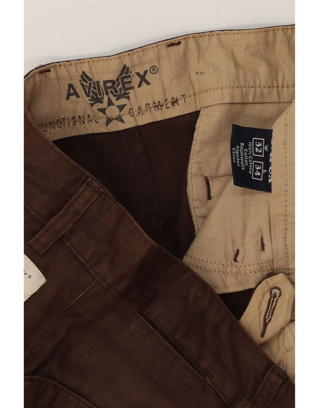 Pantaloni casual drepti pentru bărbați AVIREX W32 L30 bumbac maro