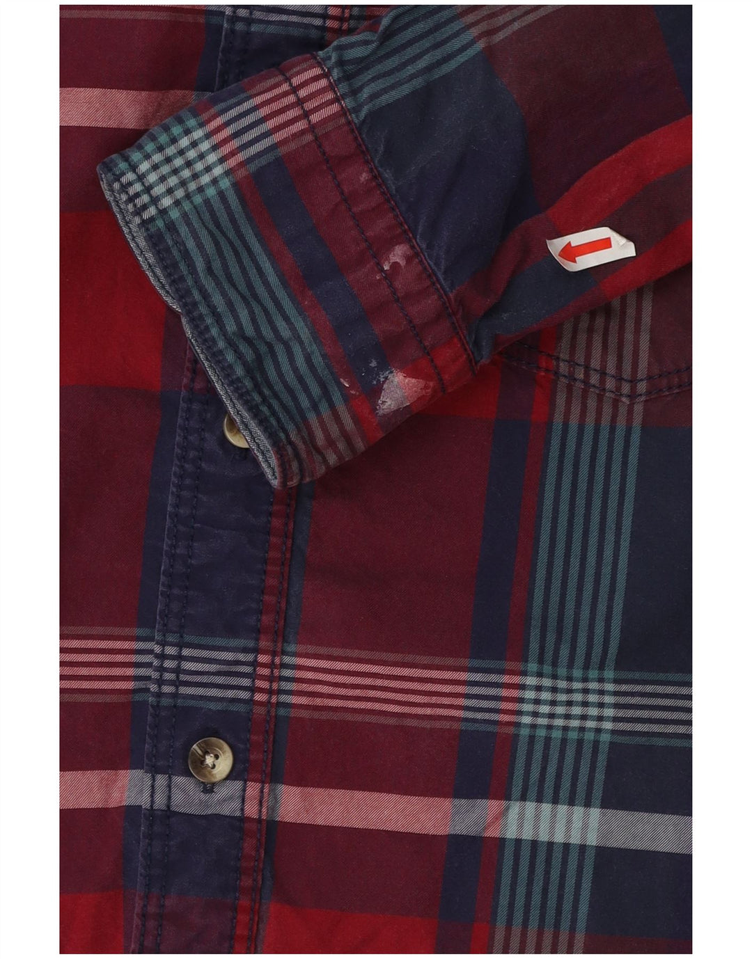 Cămașă pentru bărbați Fat Face Classic Fit XL, bumbac roșu cu carouri