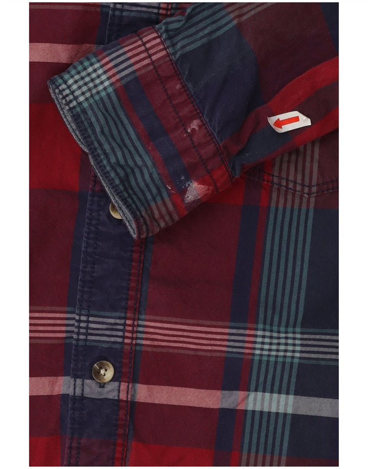 Cămașă pentru bărbați Fat Face Classic Fit XL, bumbac roșu cu carouri