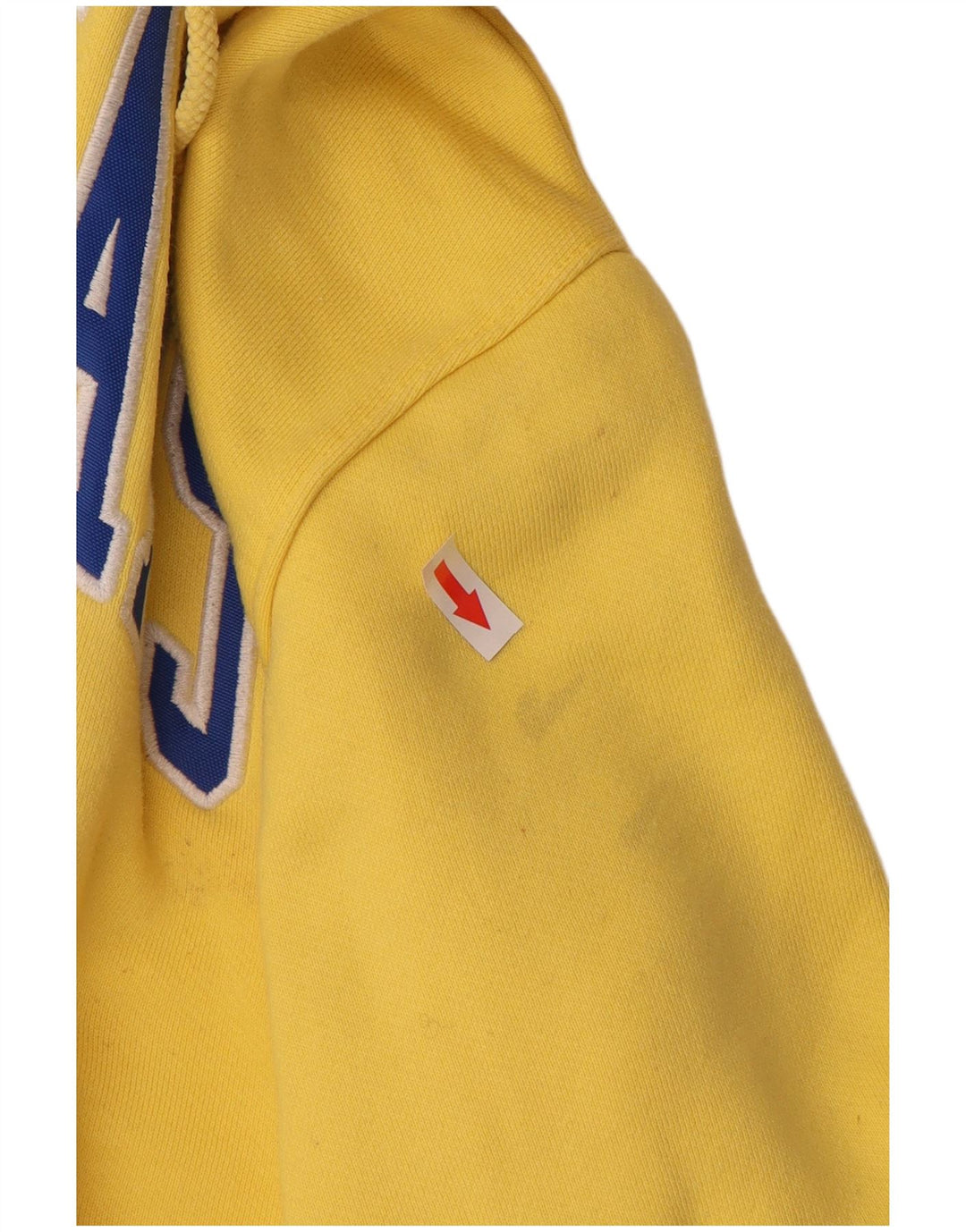 TOMMY HILFIGER Pulover cu glugă cu grafică pentru bărbați, bumbac galben mare