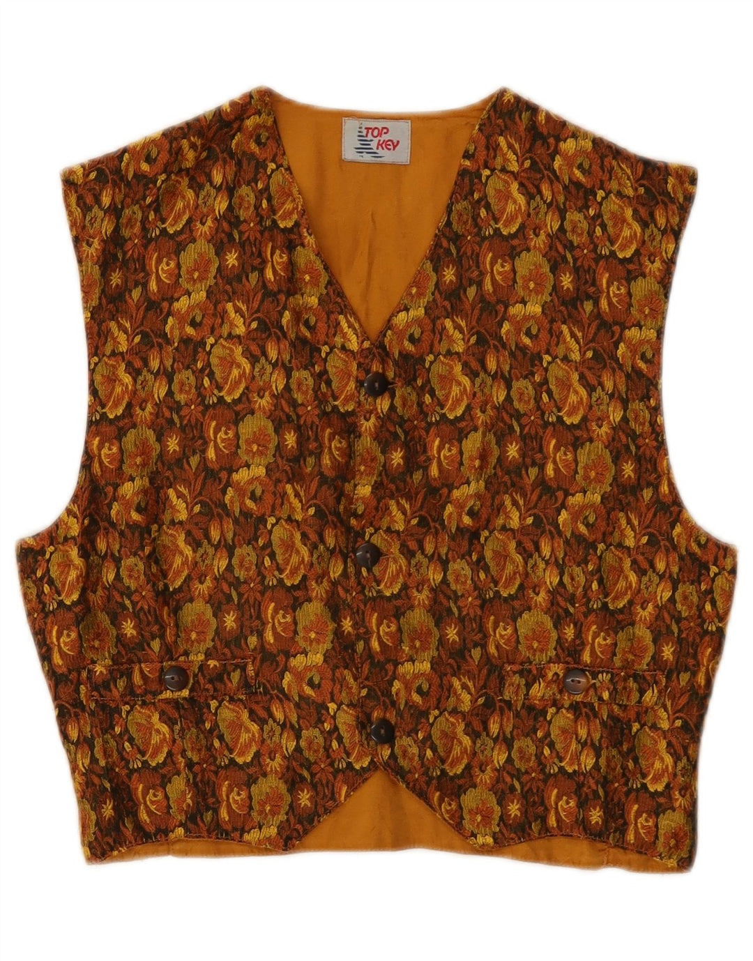 Vestă Vintage de damă IT 40 Mic Maro Floral