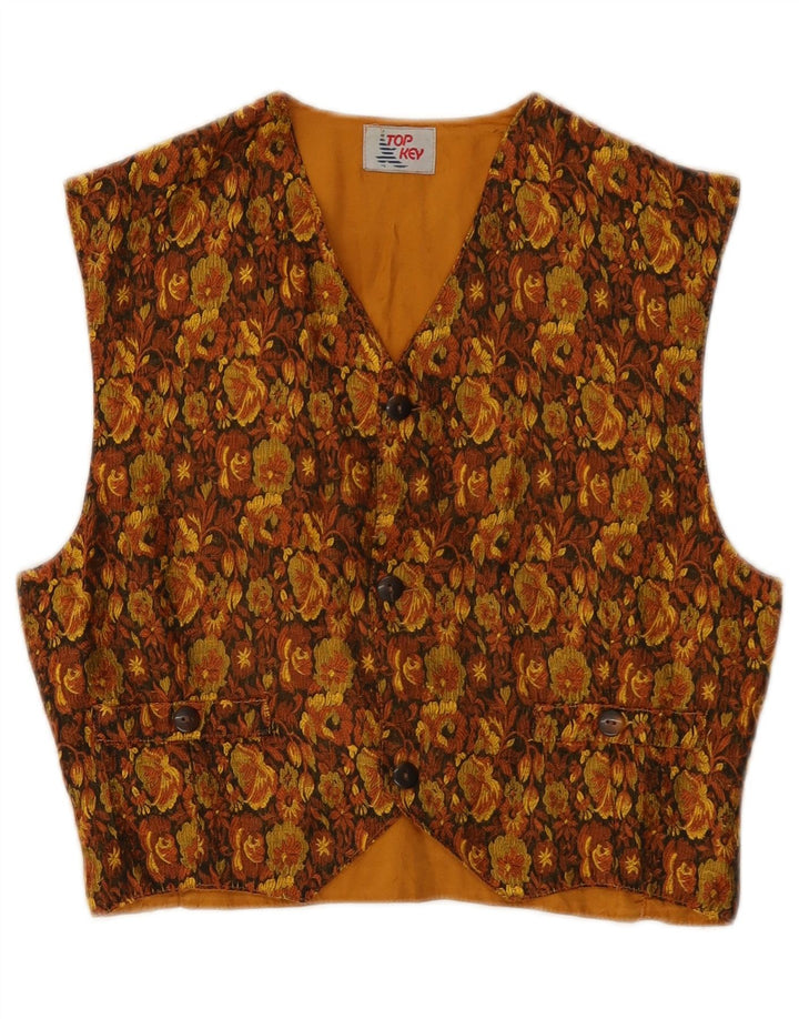 Vestă Vintage de damă IT 40 Mic Maro Floral
