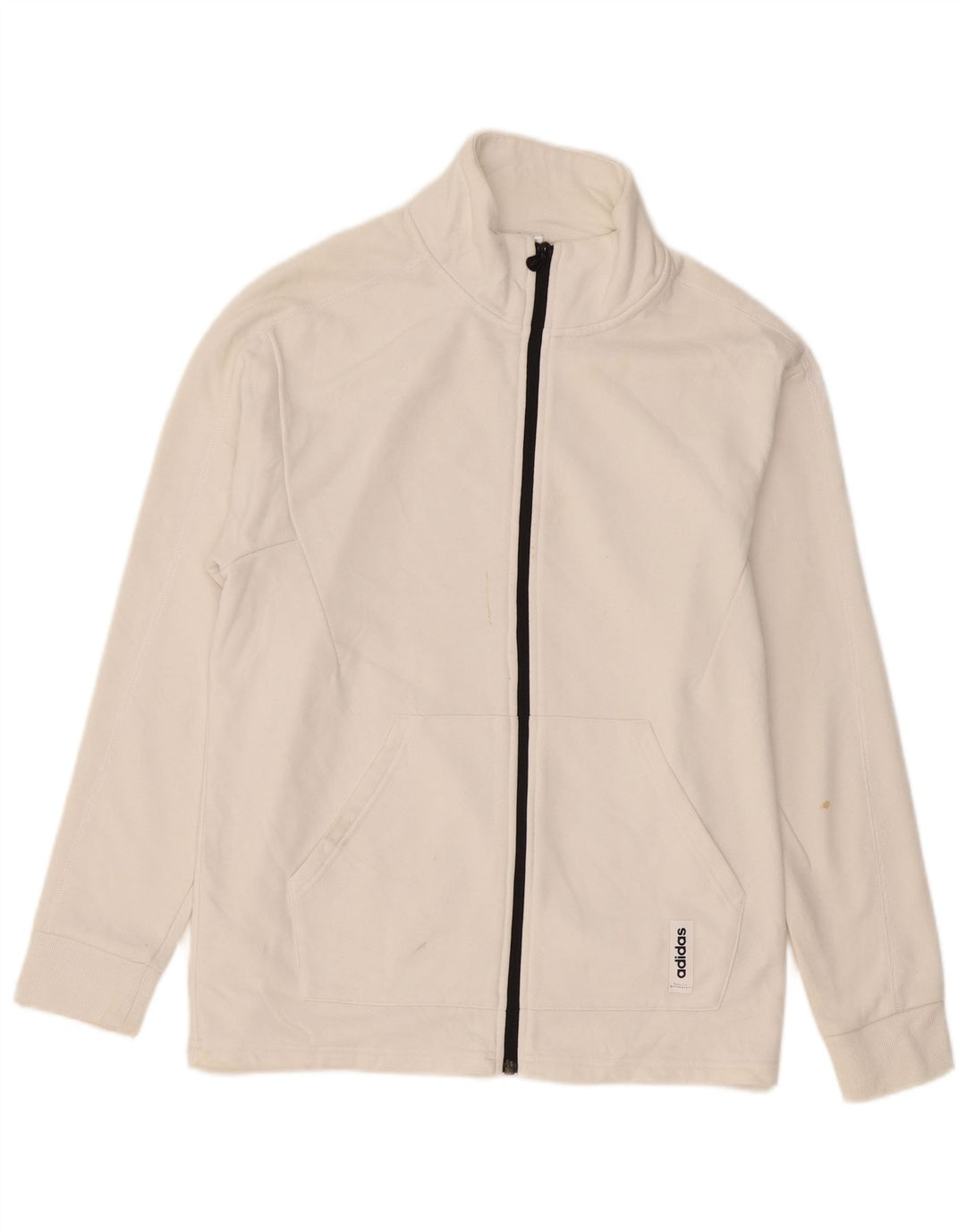 Jachetă de trening pentru femei ADIDAS UK 16/18, mare, alb, bumbac