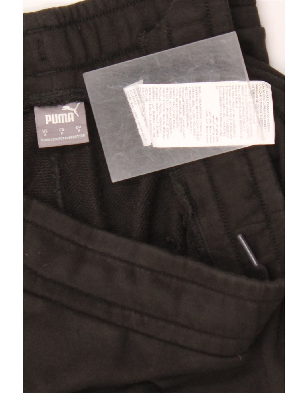 Pantaloni de trening grafic PUMA pentru femei Joggeri UK 10 Bumbac negru mic