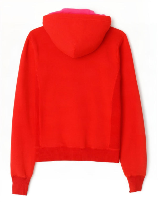 Pulover Nike pentru femei, supradimensionat, cu fermoar, UK 10, bumbac color bloc, roșu mic
