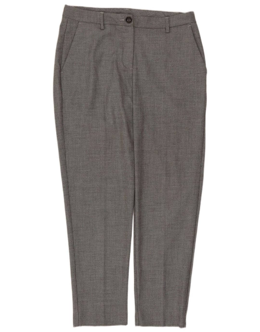 Pantaloni de costum conici pentru femei Benetton UK 12 Medium W32 L28 Gri Houndstooth