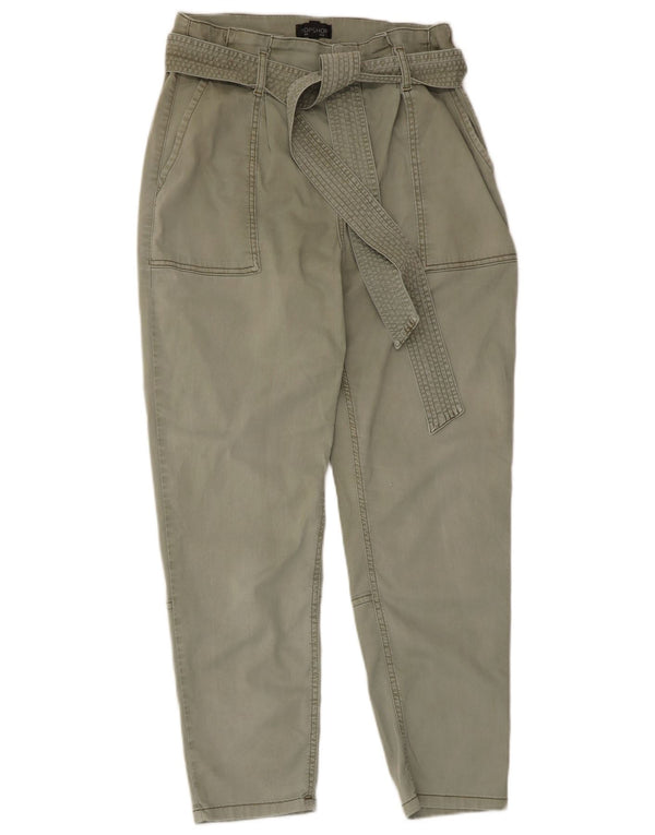 Topshop Pantaloni casual pentru femei cu talie înaltă UK 12 Medium L32 L26 Kaki