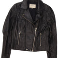 Jachetă motociclist din piele pentru femei River Island UK 12 Medium Black