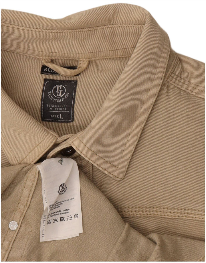 Cămașă de flanel pentru bărbați Tom Tompson, mare, bej, bumbac