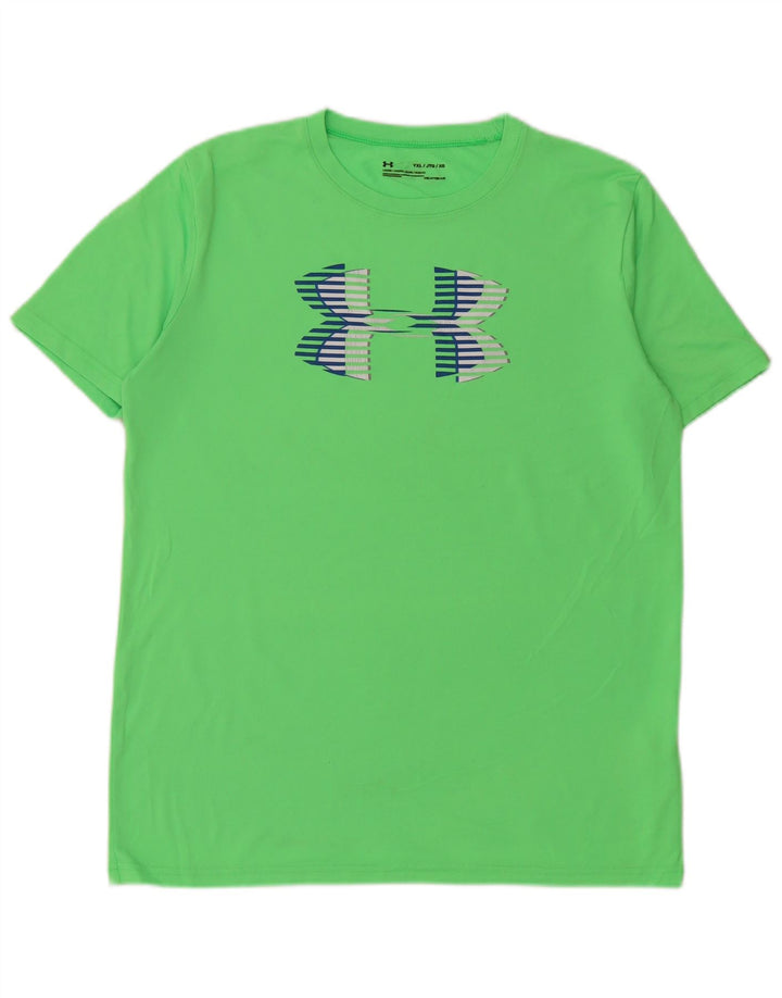 UNDER ARMOUR Băieți Heat Gear Tricou grafic Top 13-14 ani XL Verde