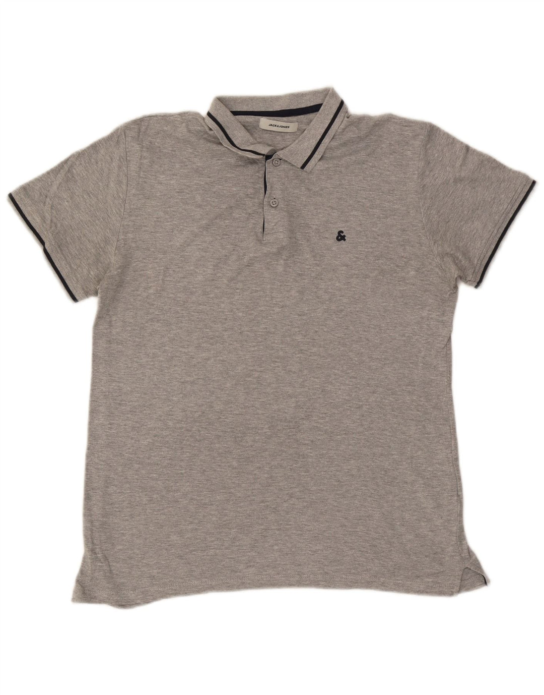 Tricou polo Jack & Jones pentru bărbați, bumbac cu pete gri mediu