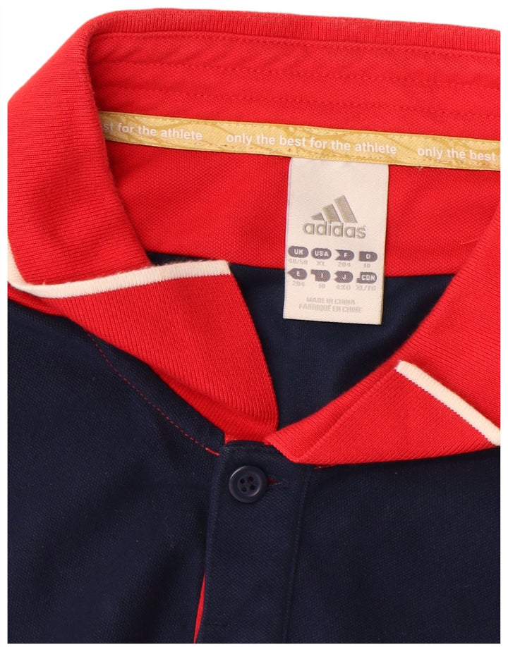 Tricou polo ADIDAS pentru bărbați Marea Britanie 48/50 XL, albastru bleumarin, bumbac color bloc