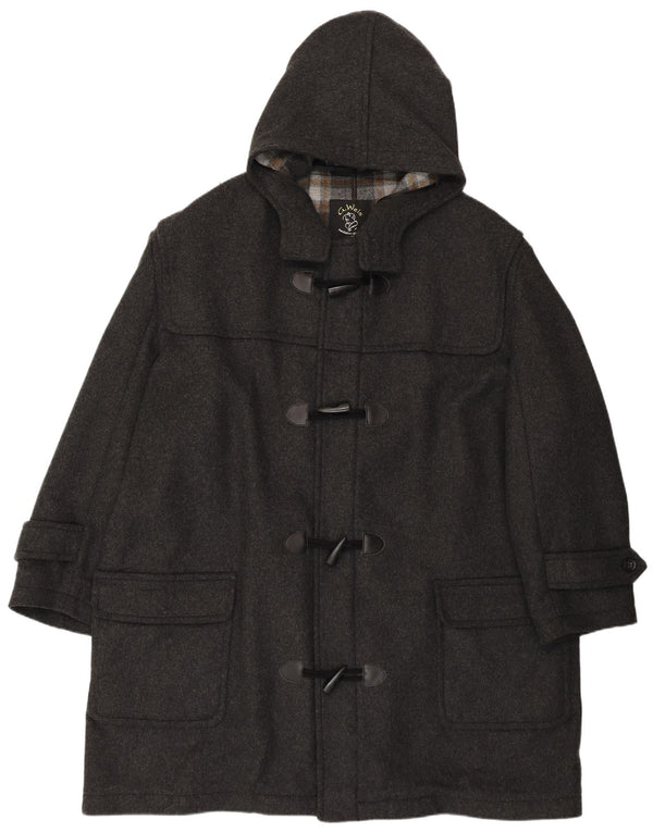 Manson vintage pentru bărbați, cu glugă, cu glugă, UK 50 4XL, lână gri