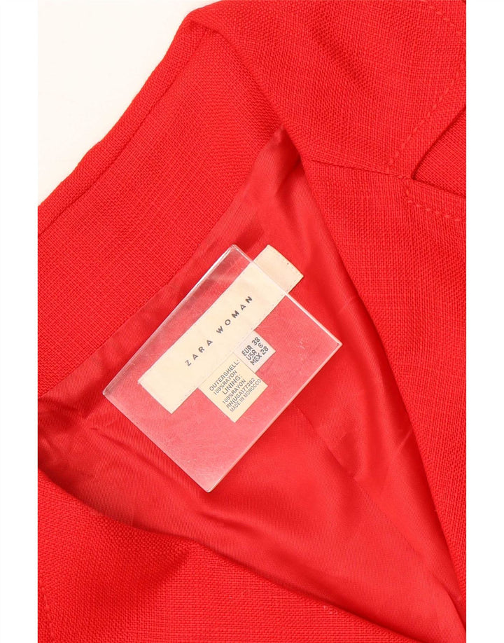 Jachetă pentru femei Zara cu mâneci 3/4 EU 38 Rayon roșu mic