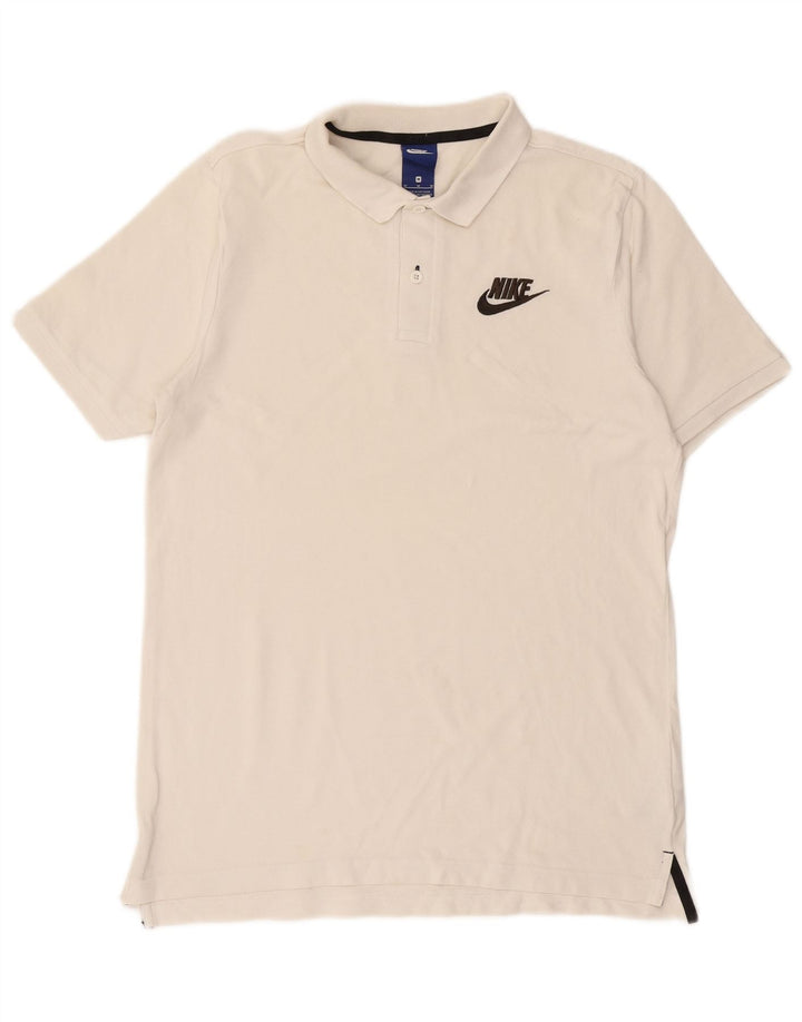 Tricou polo NIKE pentru bărbați, bumbac alb, mediu