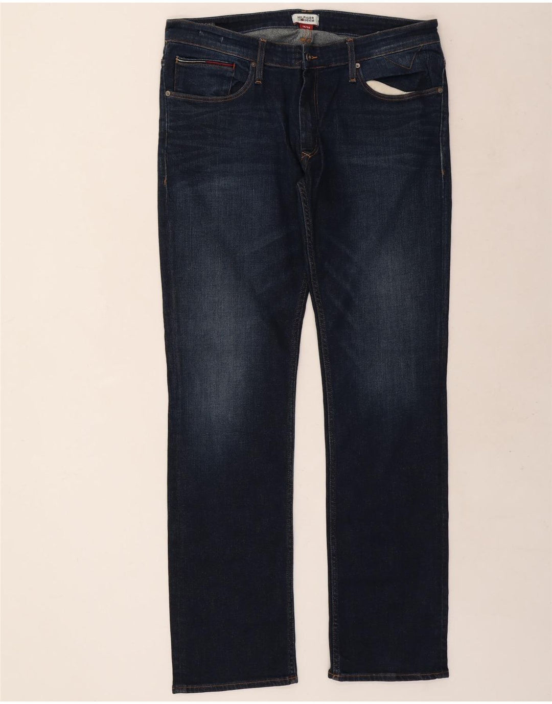 Blugi drepți pentru bărbați Tommy Hilfiger W38 L36 bumbac bleumarin